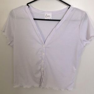 White Crop Top with buttons